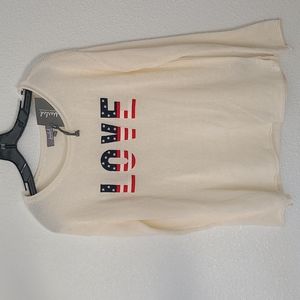 NWT Marled LOVE knit sweater patriotic red white & blue 💙 ❤🤍